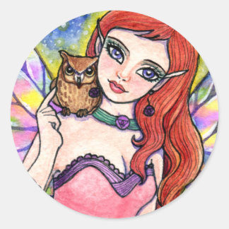 Stickers Owl Bird Fairy Imaginaire par Ann Howard