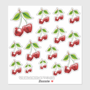 Stickers "Paire de cerises" en vinyle coupé sur me