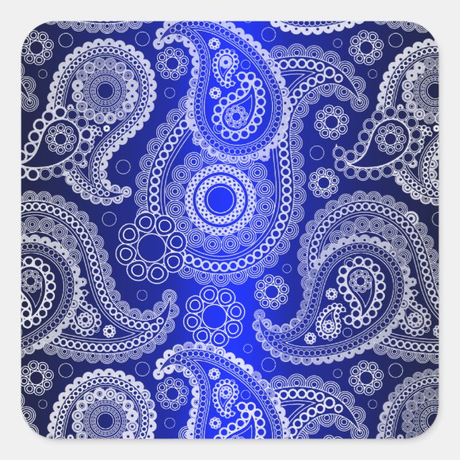 Stickers Paisley en dentelle blanche brillante ble (Devant)