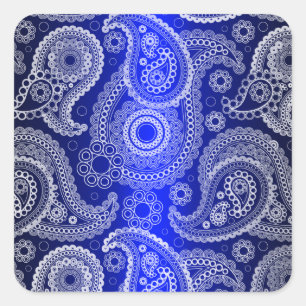 Stickers Paisley en dentelle blanche brillante ble