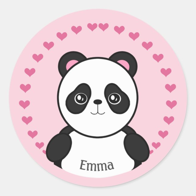 Stickers Panda pour bébés personnalisés (Devant)