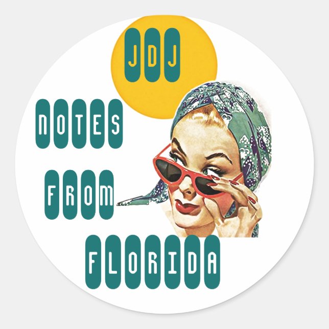 Stickers Papeterie Pour Notes De Voyage Lady Retro (Devant)