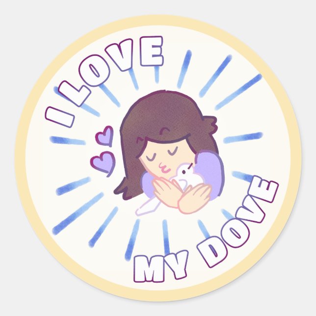 Stickers papier "I Love My Dove" (Devant)