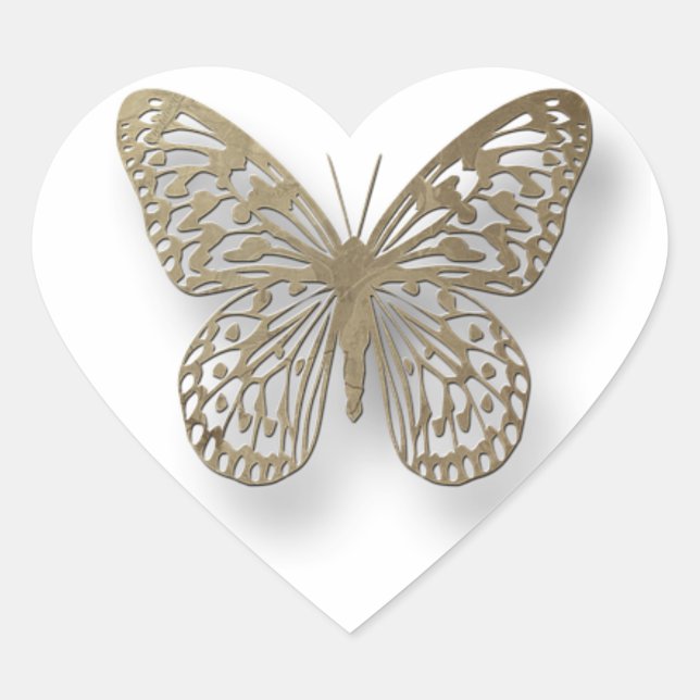 Stickers Papillon blanc et or (Devant)