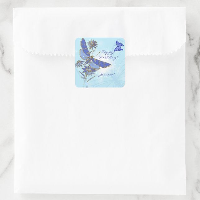 Stickers Papillon bleu (Sac)