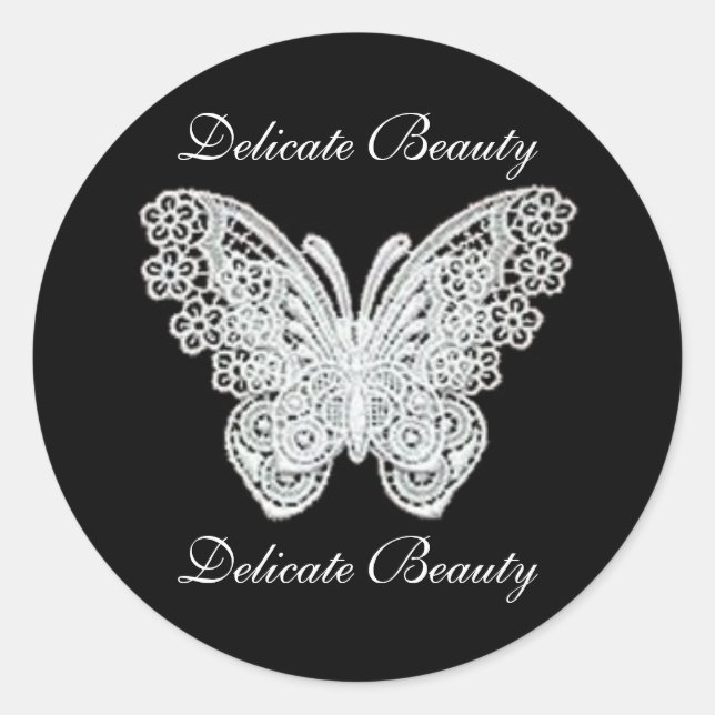 Stickers Papillon en dentelle de beauté délicate (Devant)