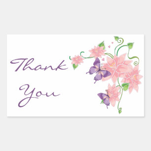 Stickers Papillon Floral Merci Pink Lilies