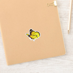 Stickers papillon jaune