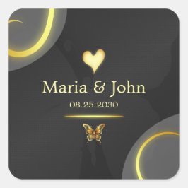 stickers papillon noir Golden