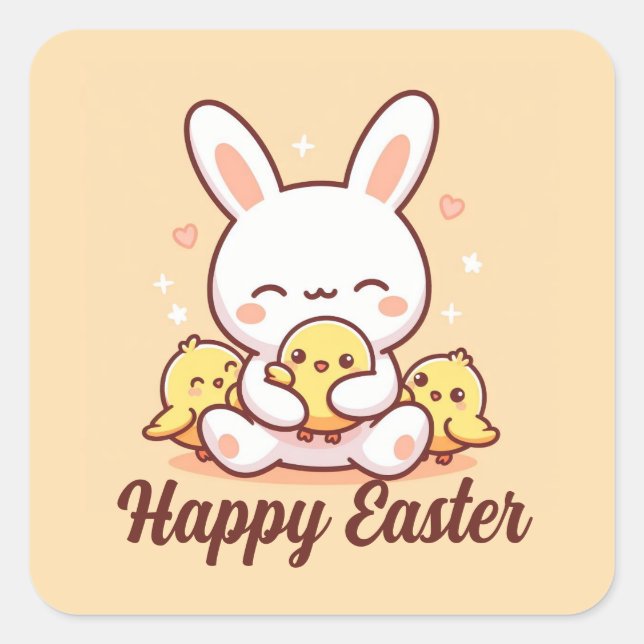Stickers Pâques Mignonnes Bunny ! Stickers de Pâqu (Devant)