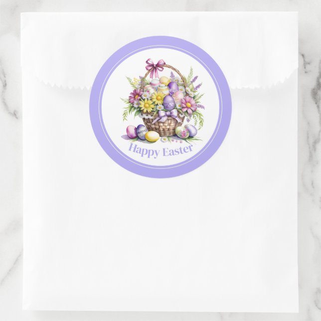 Stickers Pâques Panier fleuri (Sac)
