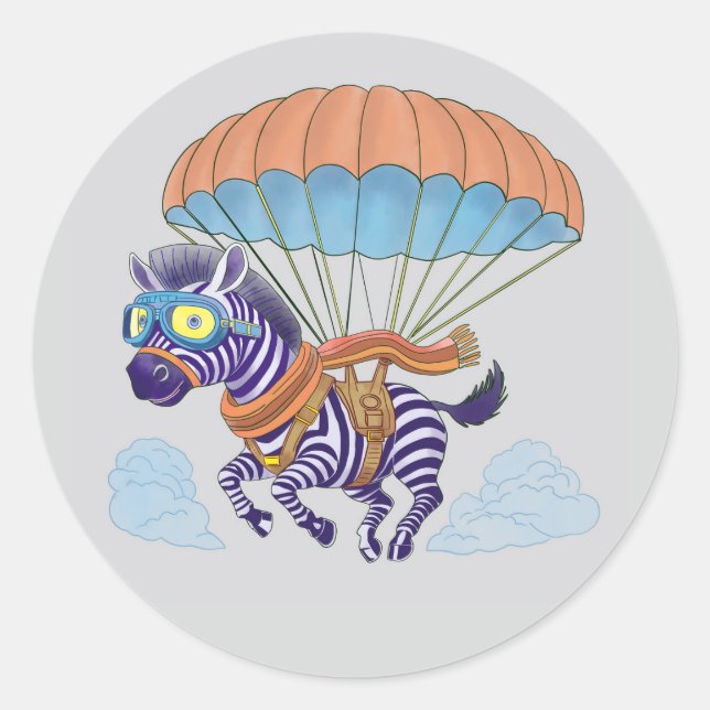 Stickers Parachute Zebra (Vorderseite)