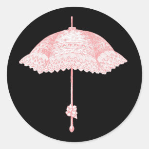 Stickers Parasol rose vintage