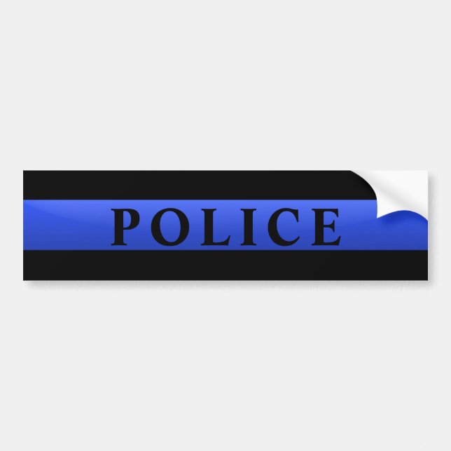 Stickers pare-chocs de police de la ligne bleue mi (Devant)
