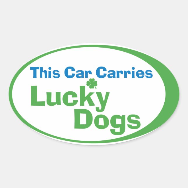 Stickers pare-chocs ovale Lucky Dog (feuille de 4) (Devant)