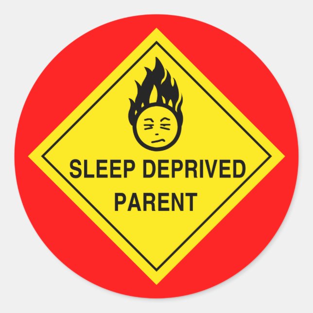 Stickers Parents Dépourvus De Sommeil - Rouge (Devant)
