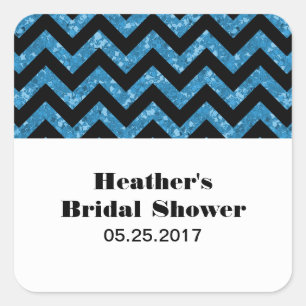 Stickers Parties scintillant bleu Chevron