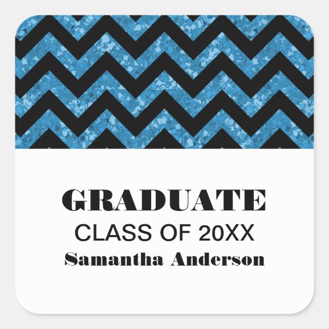 Stickers Parties scintillant Chevron bleu (Devant)