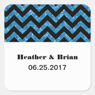 Stickers Parties scintillant Chevron bleu mariage