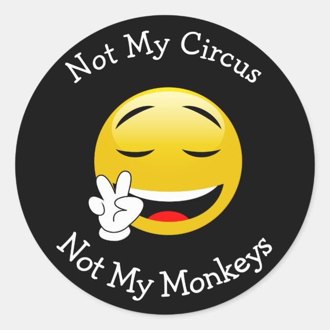 Stickers Pas Mon Cirque Emoji (paix) (Devant)