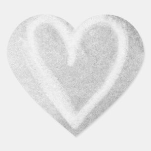Stickers Pastel en forme de coeur en argent