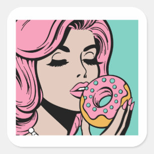 Stickers Pastel Retro Pop Art Donut