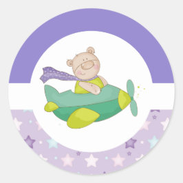 Stickers Pastel Teddy Bear Classique Rond
