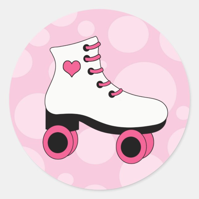 Stickers Patinage à rouleaux Bubble Gomme rose (Devant)