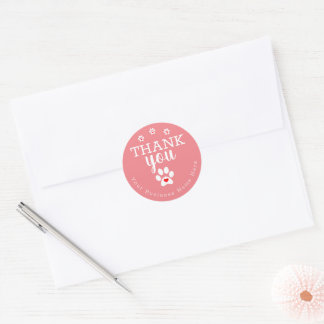 Stickers Paw Chien Rose, Merci Entreprise Animaux