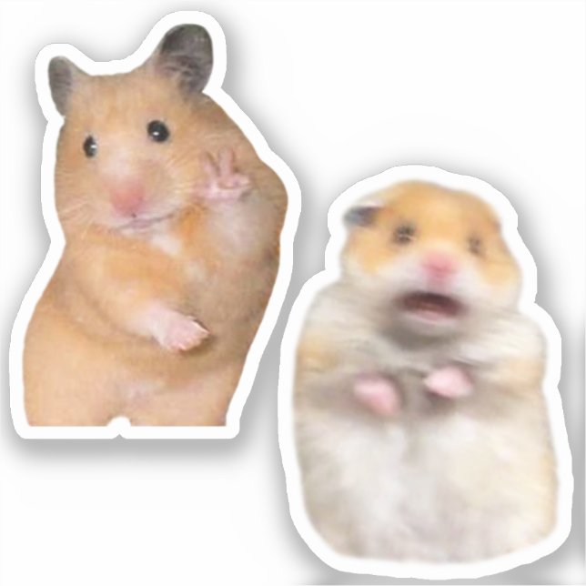Stickers Peace + Scanied Hamster Meme Aufkleber (Vorderseite)