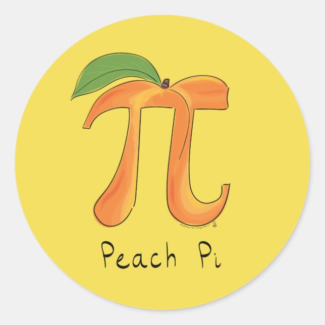 Stickers Peach Pi Cute Math Pi Day (Devant)