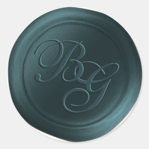 Stickers Peacock Green Double Monogramme cire Scea