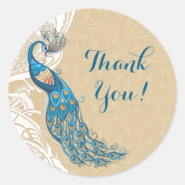 Stickers Peacock Lace Elegance 2 Merci Mariage (Devant)