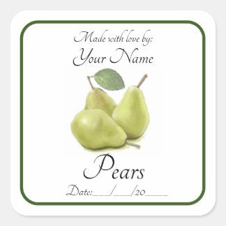 Stickers Pear Preserve et Étiquettes modifiables