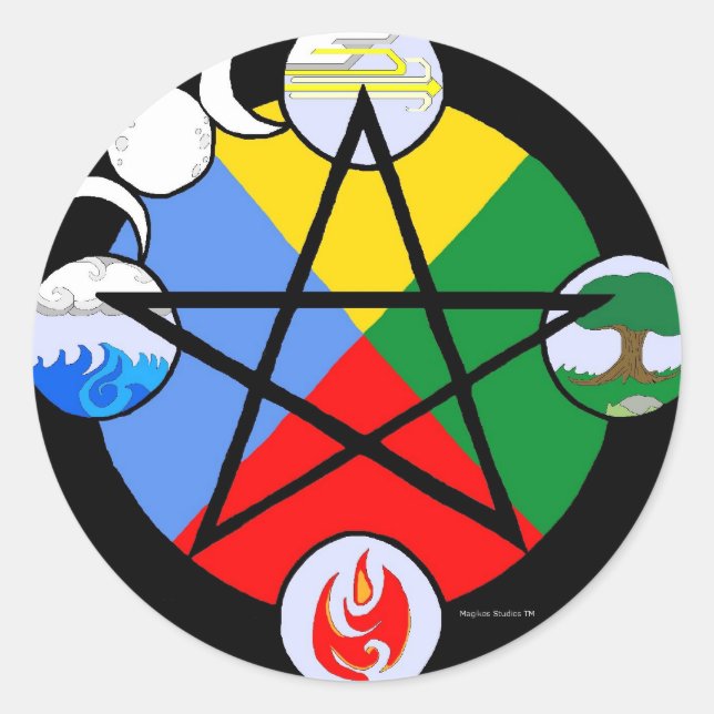 Stickers Pentagramme élémentaire (Devant)