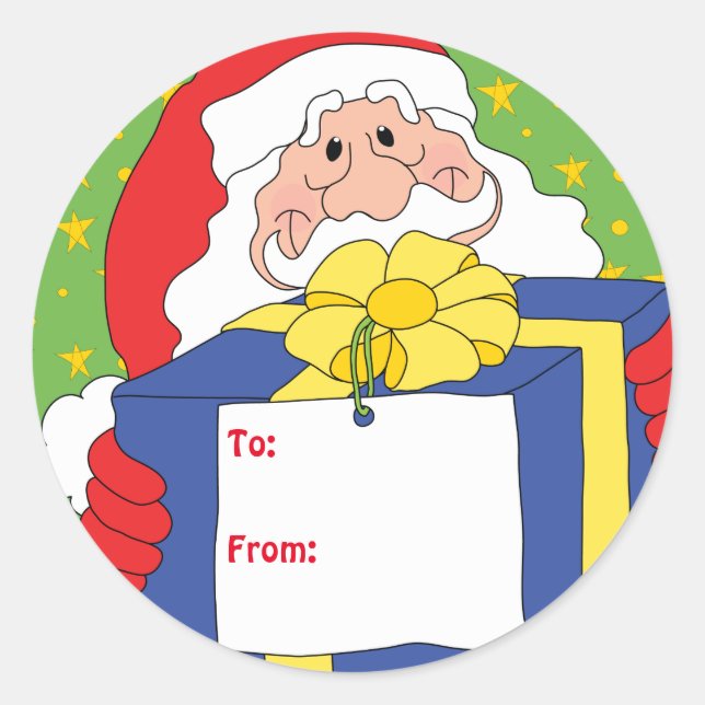 Stickers Père Noël de Noël. Personnalisez. (Devant)