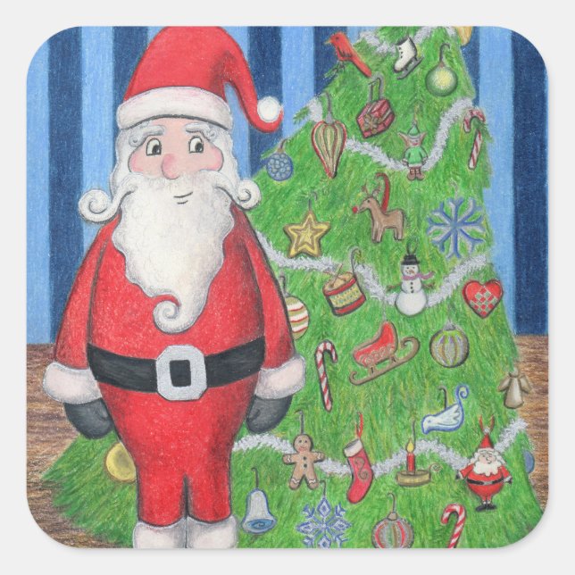 Stickers père Noël et Arbre de Noël (Devant)
