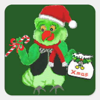 Stickers Perroquet père Noël