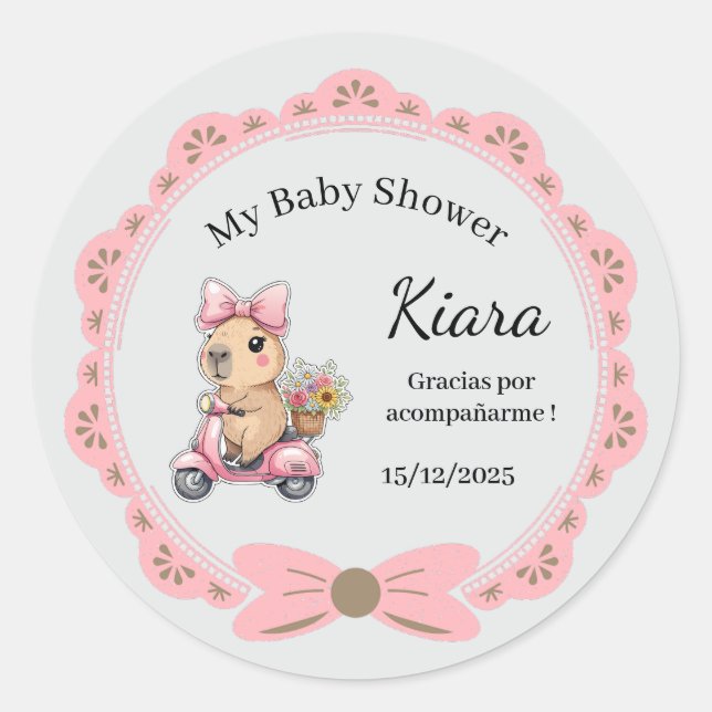 Stickers Personalizables Baby Shower Niña  (Vorderseite)