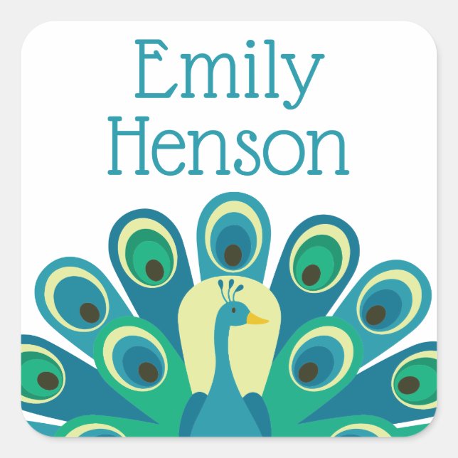 Stickers personnalisables Cute Peacock (Devant)
