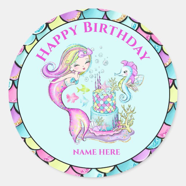 Stickers personnalisables Fête de l'Anniversaire d (Devant)