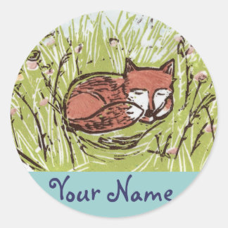 Stickers personnalisables Renard couché