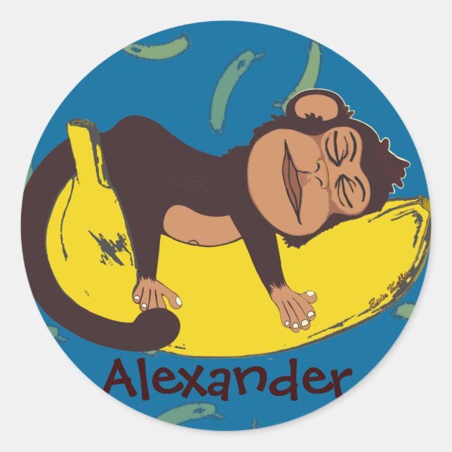 Stickers personnalisables Sleepy Monkey (Devant)