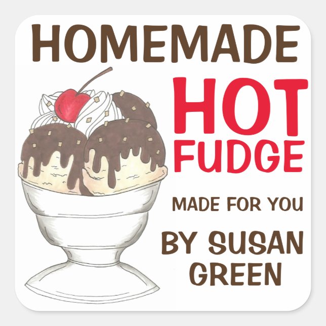 Stickers personnalisés à la sauce Hot Fudge maison (Devant)