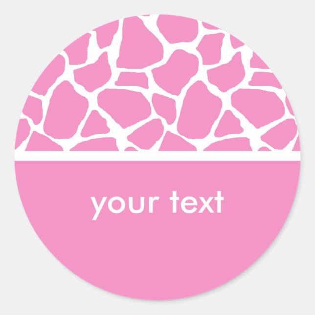 Stickers personnalisés d'impression de girafe rose (Devant)