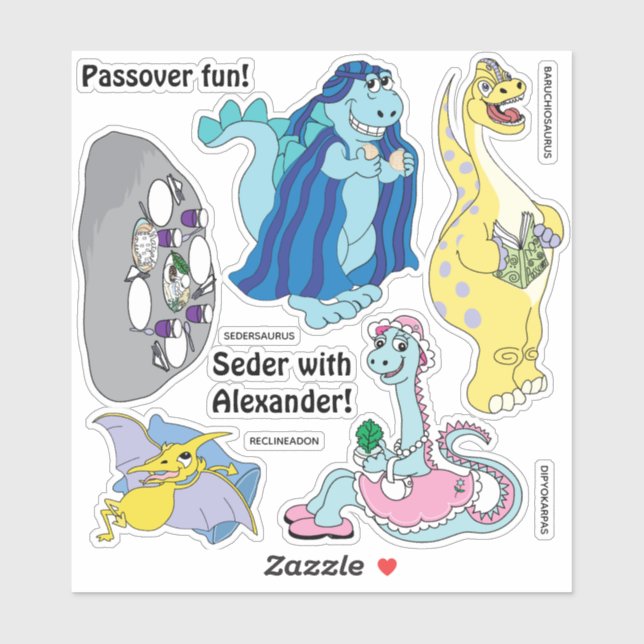 Stickers Personnalisés En Forme De Dinosaure De Pâ (Feuille)