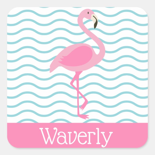 Stickers personnalisés Flamant rose rose (Devant)