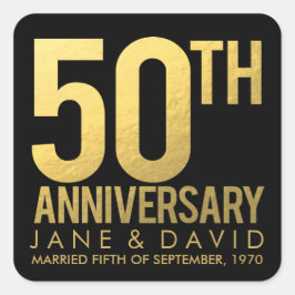 Stickers personnalisés Gold 50th Anniversary