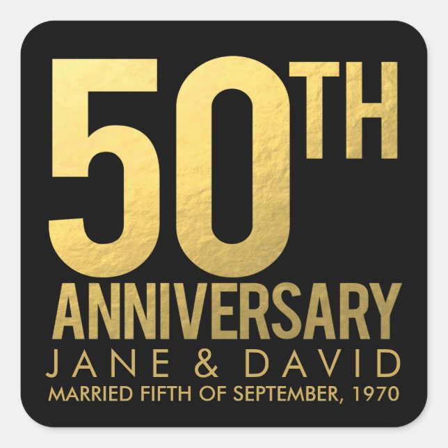 Stickers personnalisés Gold 50th Anniversary (Devant)