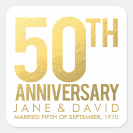 Stickers personnalisés Gold 50th Anniversary